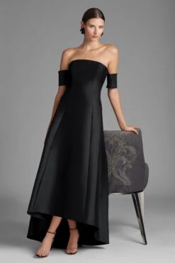 Agyness Gown - Black -SACHIN & BABI Clothes AGYNESS GOWN BLACK FRONT 2
