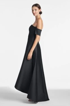 Agyness Gown - Black -SACHIN & BABI Clothes AGYNESS GOWN BLACK SIDE