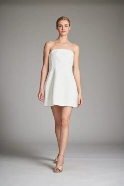 Alanna Dress - Ivory/Pearls -SACHIN & BABI Clothes ALANNADRESS WHITEPEARL FRONT