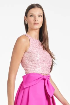 Sequin Lexi Top - Petal Pink 6 Sequin Lexi Top - Petal Pink -SACHIN & BABI Clothes F241S01 670 4 DETAIL