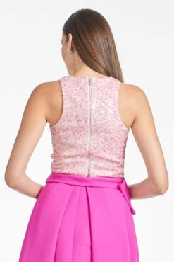 Sequin Lexi Top - Petal Pink 7 Sequin Lexi Top - Petal Pink -SACHIN & BABI Clothes F241S01 670 5 DETAIL