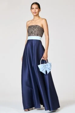 COLETTE GOWN - SILVER/NIGHT SKY 8 COLETTE GOWN - SILVER/NIGHT SKY -SACHIN & BABI Clothes F251G26 415 2