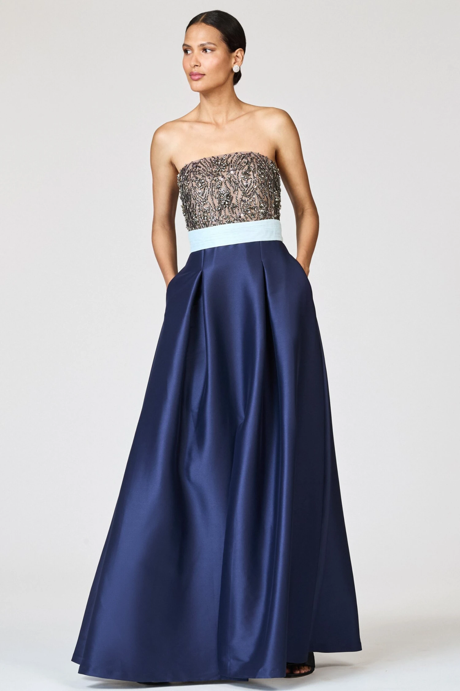 COLETTE GOWN - SILVER/NIGHT SKY 1 COLETTE GOWN - SILVER/NIGHT SKY