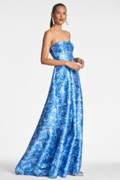 Giovanna Gown - Mediterranean Blooms -SACHIN & BABI Clothes GIOVANNAGOWN MEDITERRANEANBLOOM SIDE2