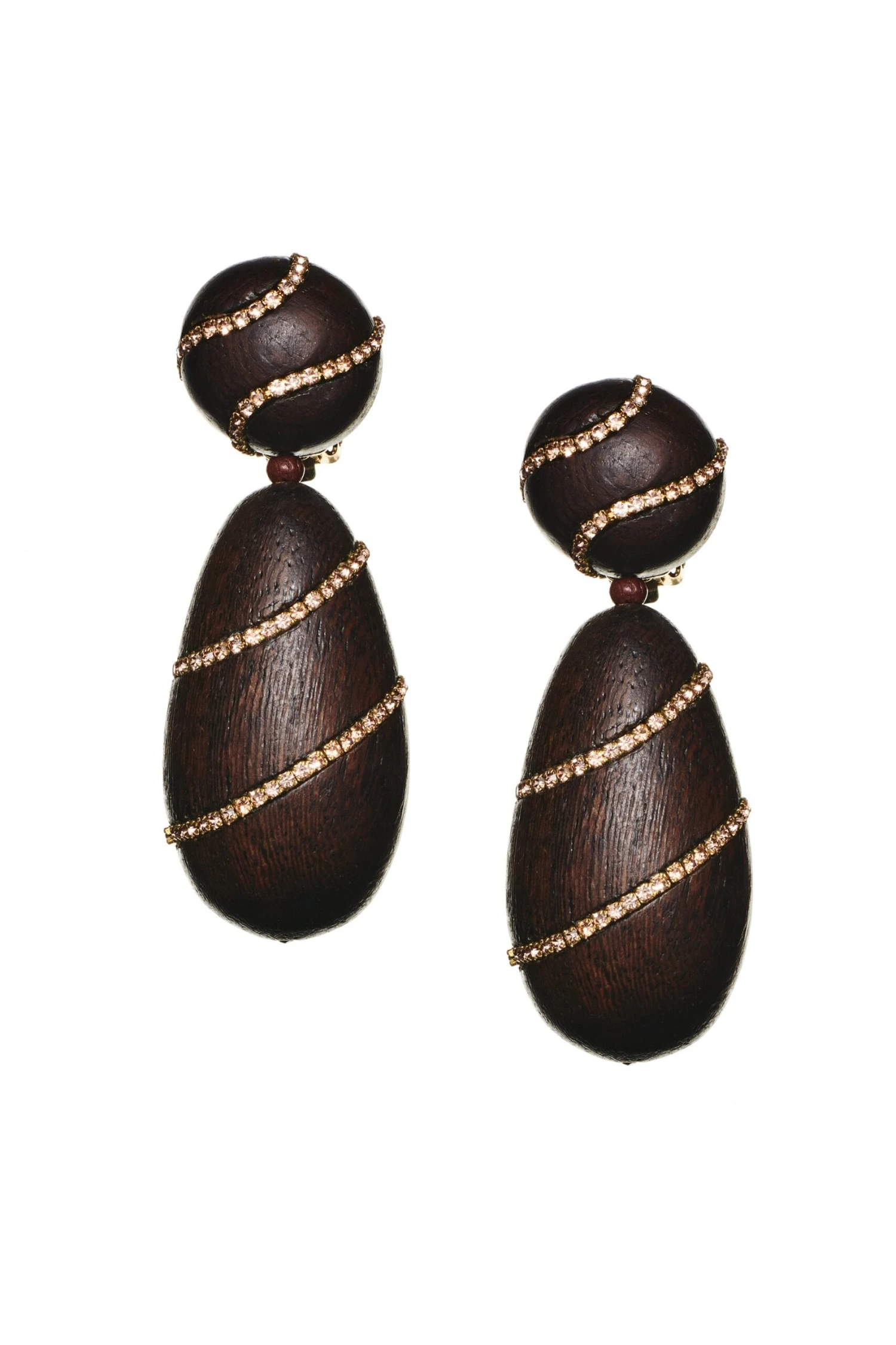 HUDSON EARRINGS - ROBLE WOOD/CHAMPAGNE 2 HUDSON EARRINGS - ROBLE WOOD/CHAMPAGNE - Image 2