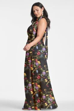 Kayla Gown - Noir Wildflower -SACHIN & BABI Clothes KAYLAGOWN NOIRWILDFLOWER SIDE8 c03a8cb0 a00e 42cc a1a0 8747d21a5135