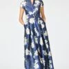 EMBELLISHED MARTA GOWN - NAVY NARCISSUS