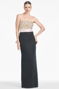 Marilyn Gown - Blush/Black 8 Marilyn Gown - Blush/Black -SACHIN & BABI Clothes R252G07 001