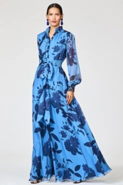 EMBROIDERED CASSANDRA GOWN - CELESTIAL BLOOMS 10 EMBROIDERED CASSANDRA GOWN - CELESTIAL BLOOMS -SACHIN & BABI Clothes R262G32 465 6