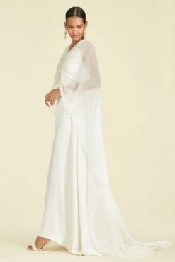 Arabella Cape - Off White -SACHIN & BABI Clothes S222C01 101 ARABELLACAPE OFFWHITE SIDE