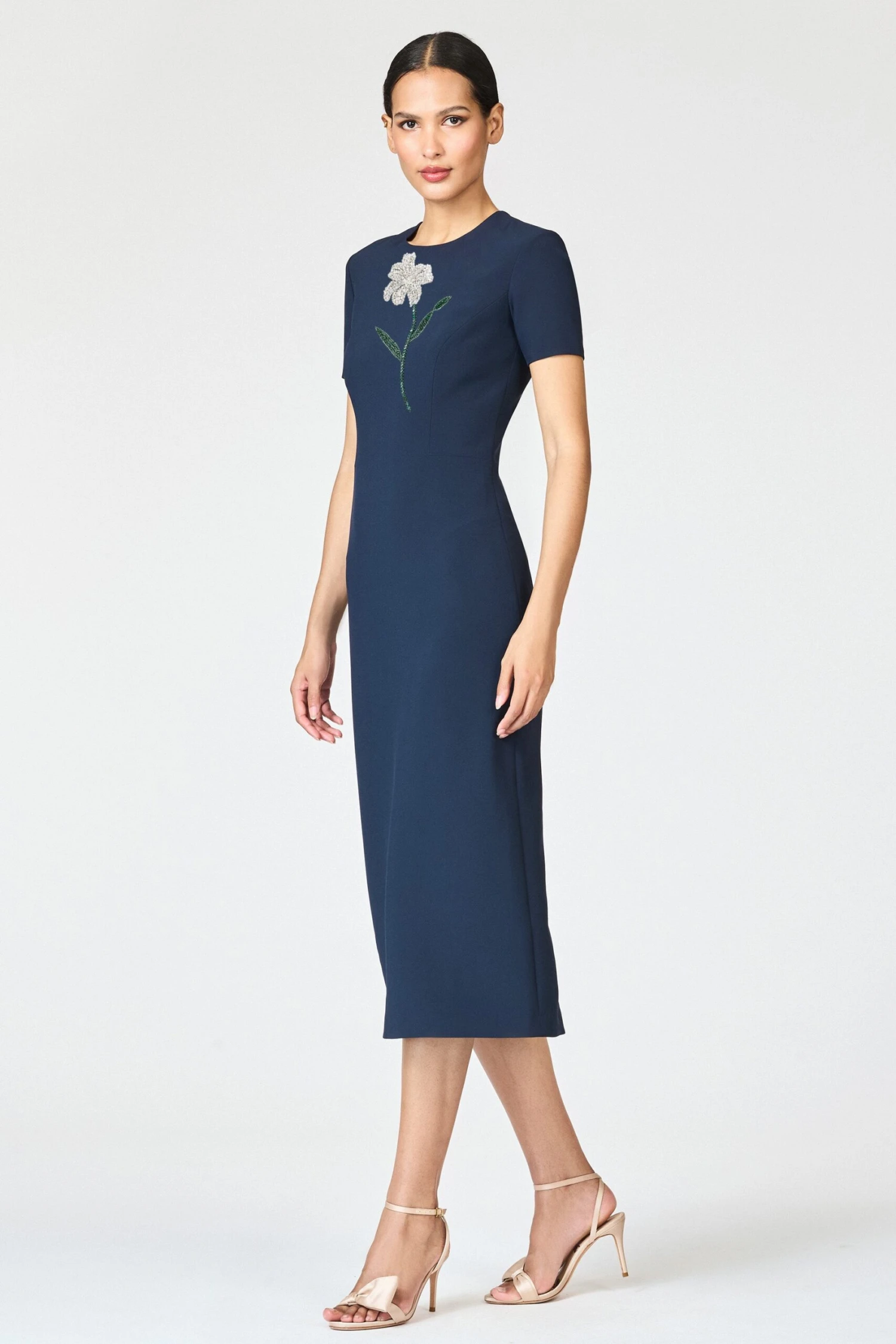 EMBELLISHED TAMARA DRESS - CRYSTAL FLORAL MIDNIGHT 3 EMBELLISHED TAMARA DRESS - CRYSTAL FLORAL MIDNIGHT - Image 3