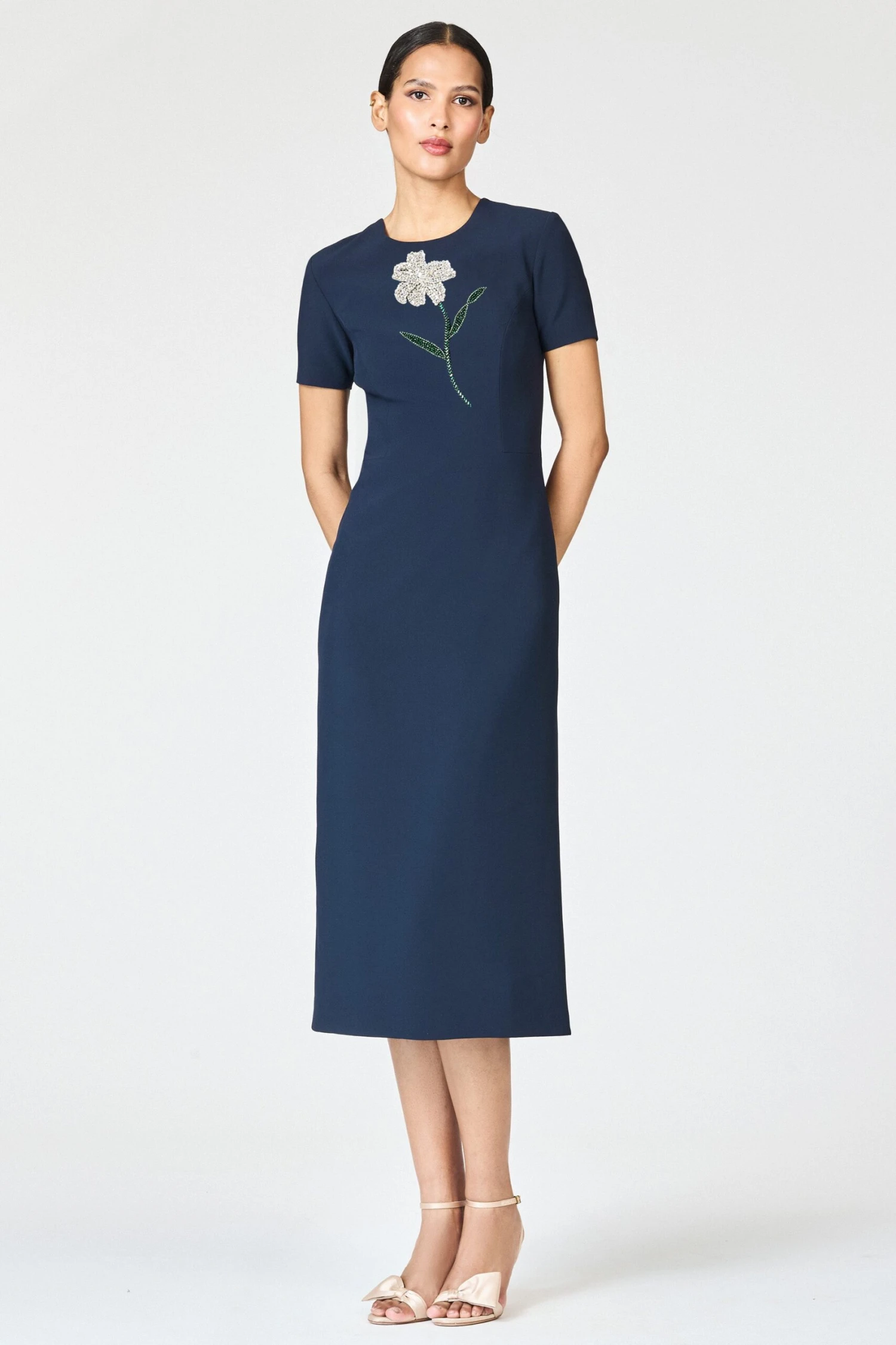 EMBELLISHED TAMARA DRESS - CRYSTAL FLORAL MIDNIGHT 1 EMBELLISHED TAMARA DRESS - CRYSTAL FLORAL MIDNIGHT