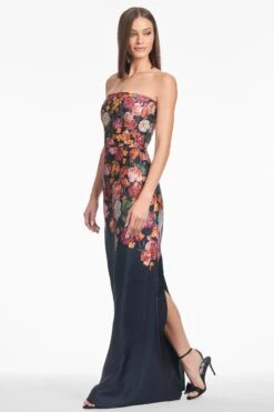 EMBELLISHED SABINE GOWN - MIDNIGHTS MAGIC BLOOMS -SACHIN & BABI Clothes S251G44 414 4
