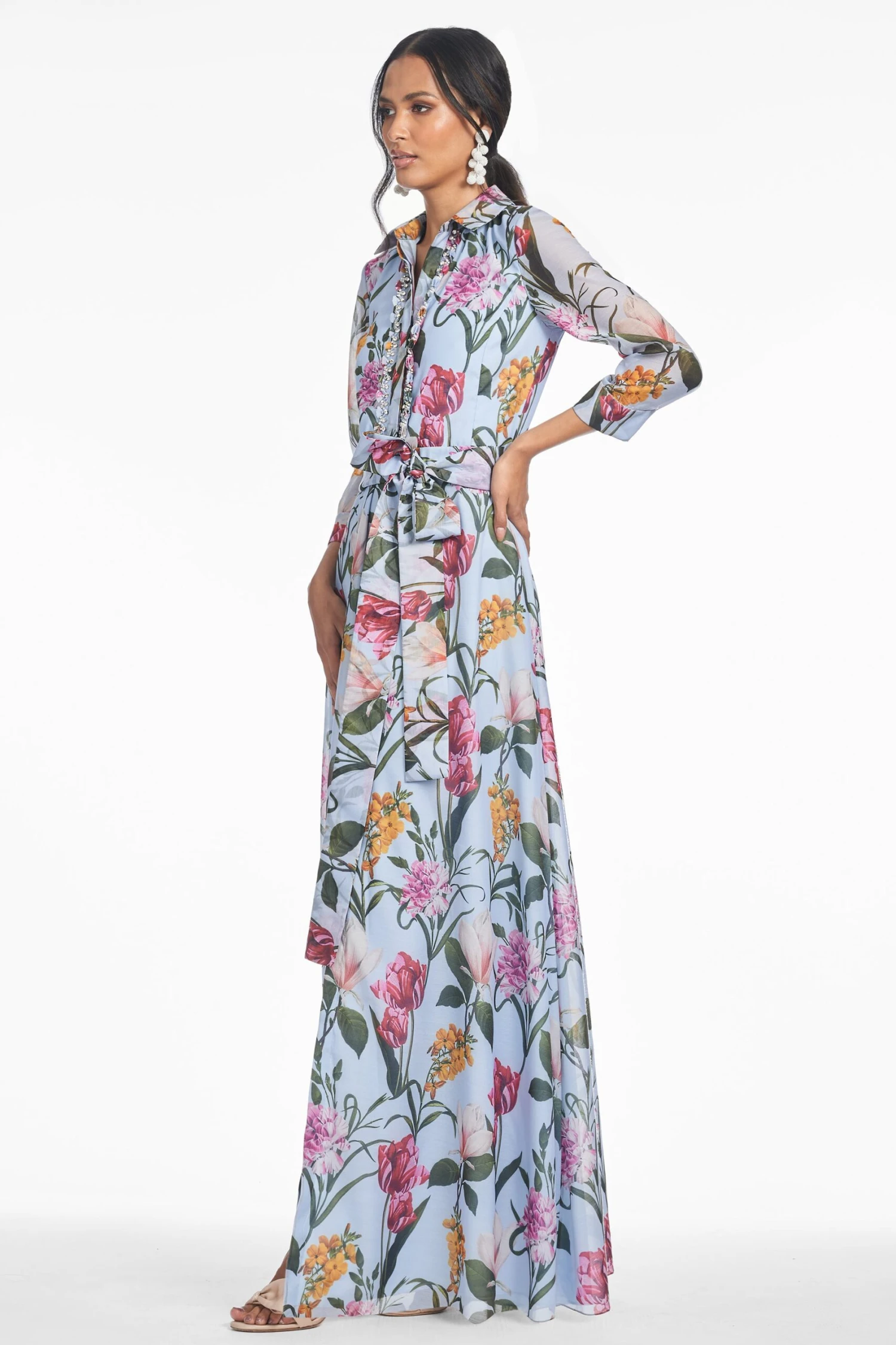 ADDISON GOWN - GLACIAL BLUE BLOSSOMS 4 ADDISON GOWN - GLACIAL BLUE BLOSSOMS - Image 4