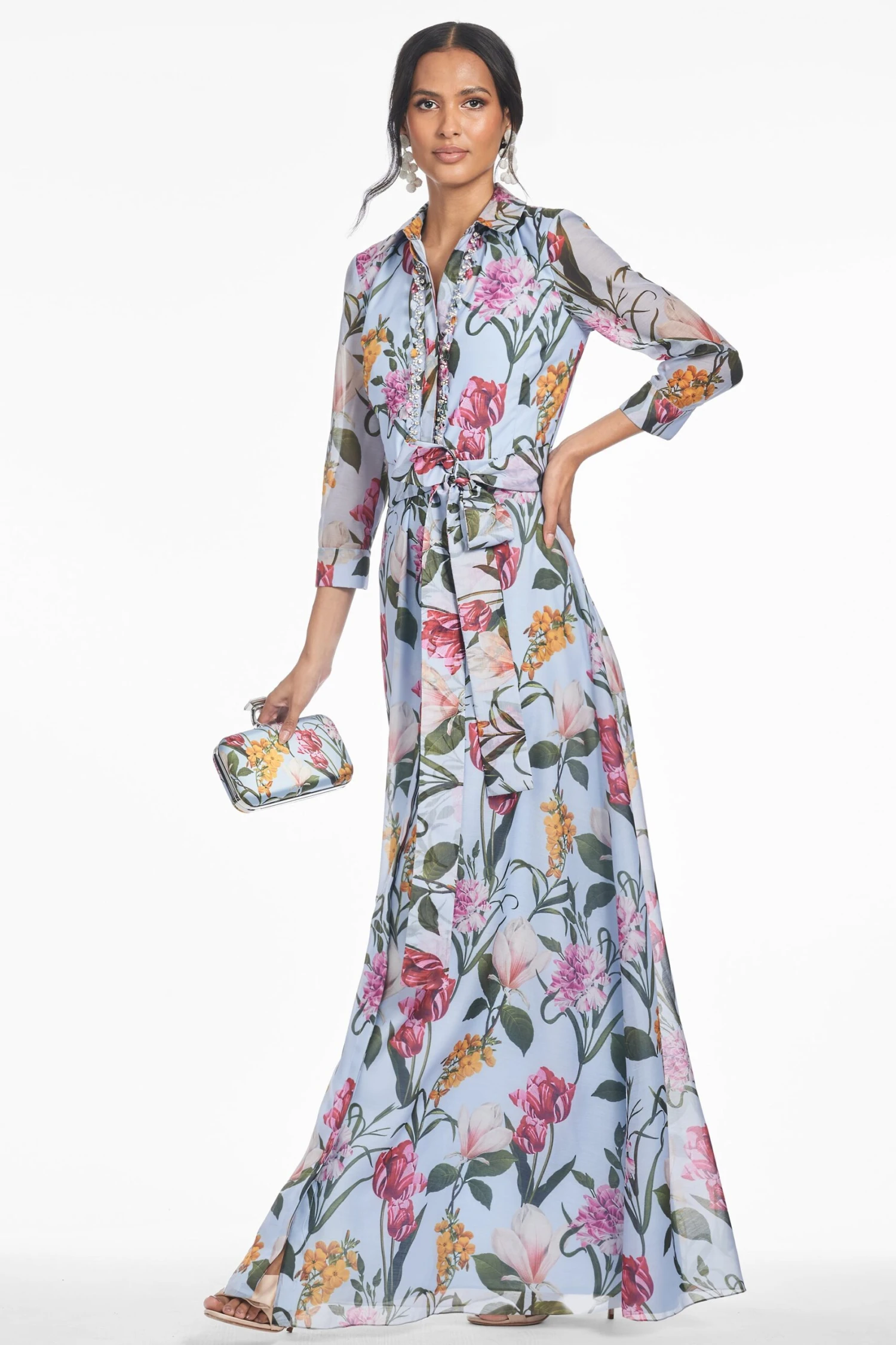 ADDISON GOWN - GLACIAL BLUE BLOSSOMS 3 ADDISON GOWN - GLACIAL BLUE BLOSSOMS - Image 3