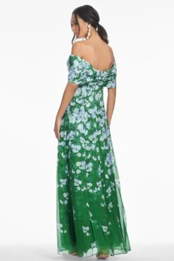 KENNEDY GOWN - KELLY GREEN DEGRADE FLORALS 6 KENNEDY GOWN - KELLY GREEN DEGRADE FLORALS -SACHIN & BABI Clothes S253G41 358 5