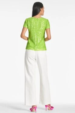 Veronica Top - Electric Lime 8 Veronica Top - Electric Lime -SACHIN & BABI Clothes SARATOP GREEN BACK