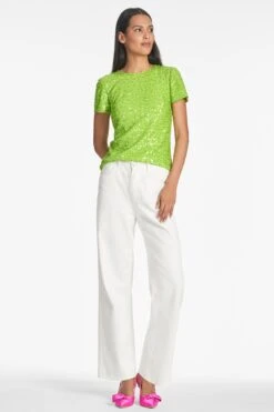 Veronica Top - Electric Lime 7 Veronica Top - Electric Lime -SACHIN & BABI Clothes SARATOP GREEN FRONT