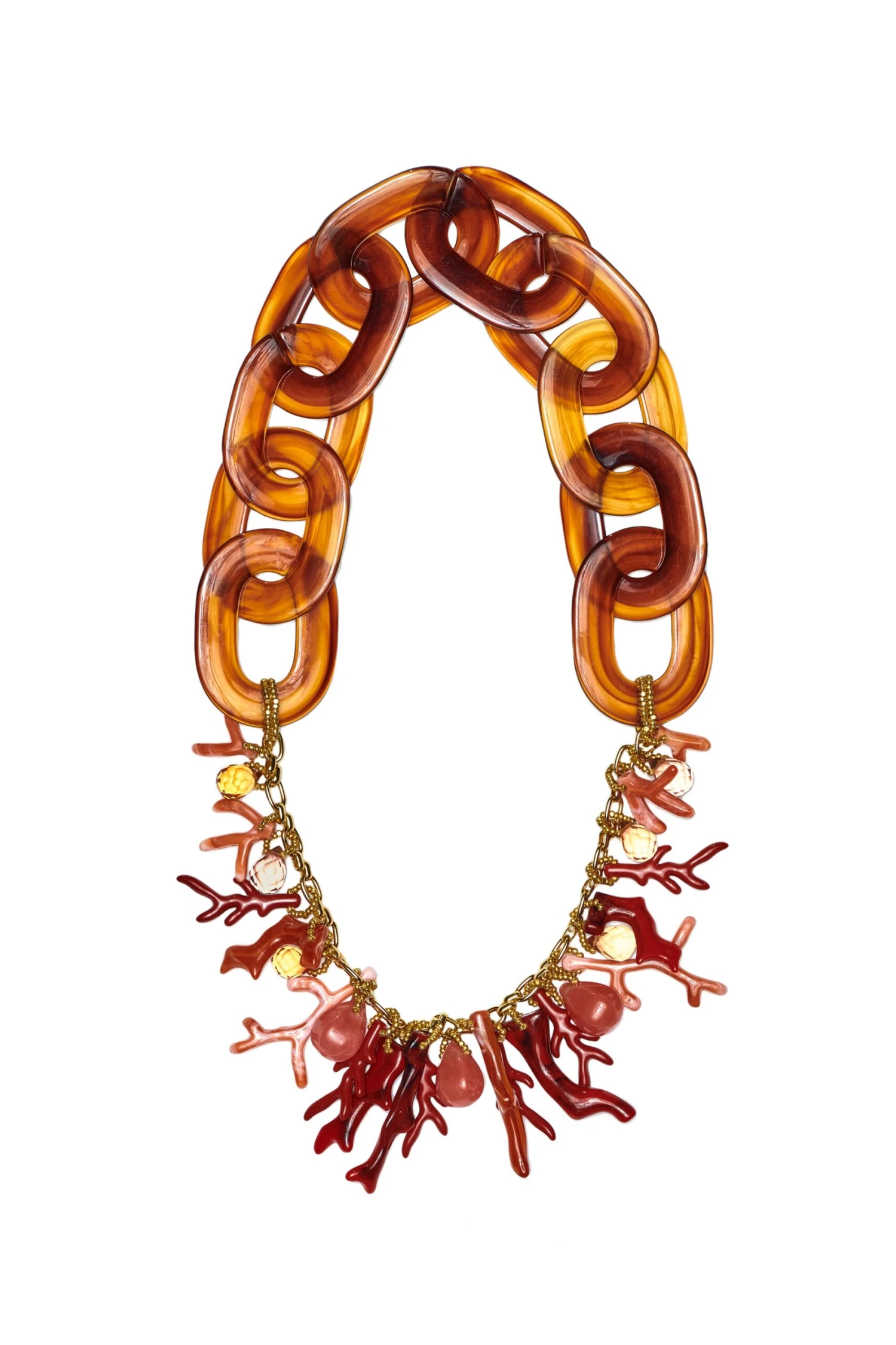 Sandy Necklace - Coral/Amber 1 Sandy Necklace - Coral/Amber