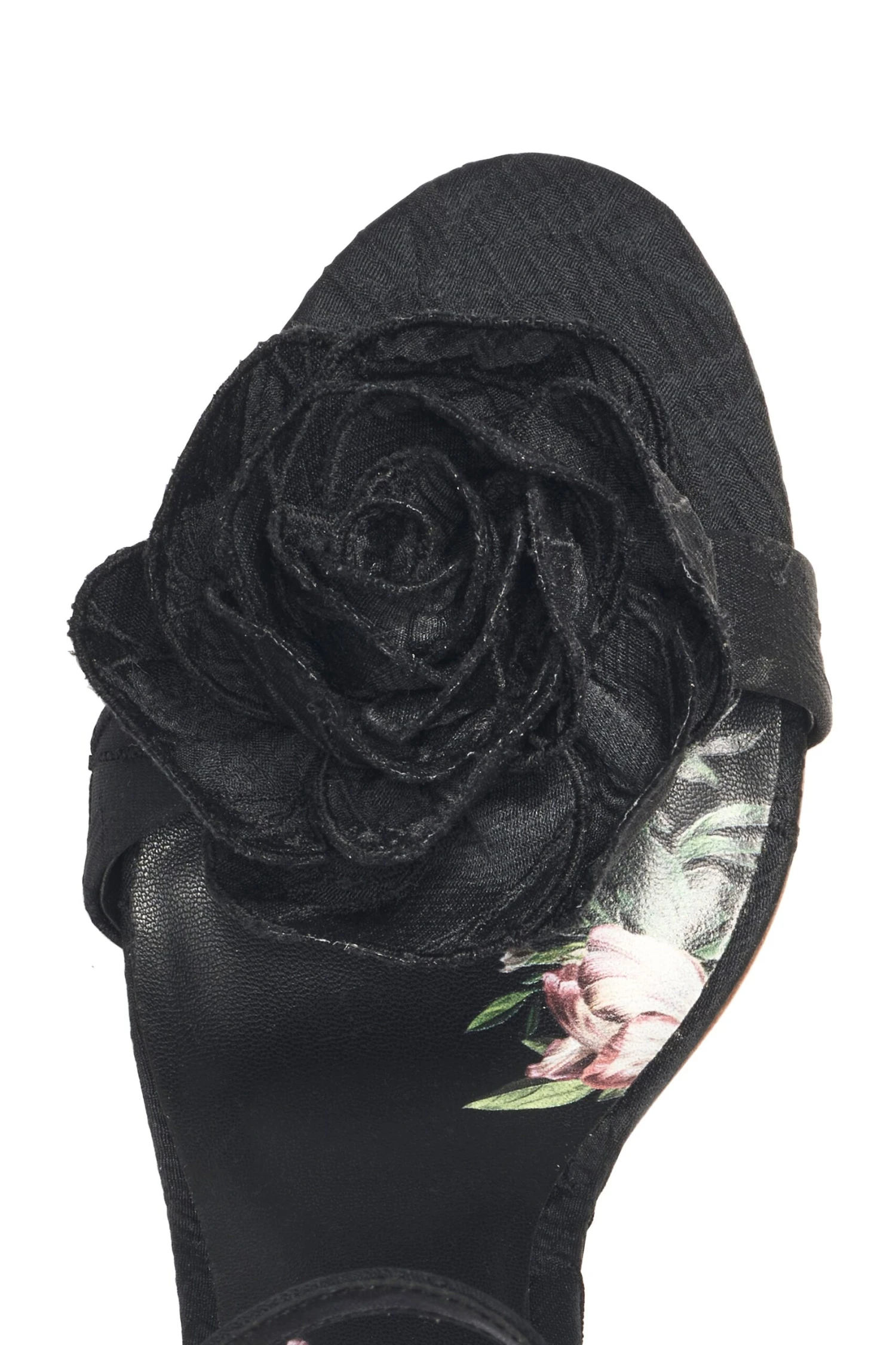 CHELSEA WITH ROSE OPEN TOE - BLACK 2 CHELSEA WITH ROSE OPEN TOE - BLACK - Image 2