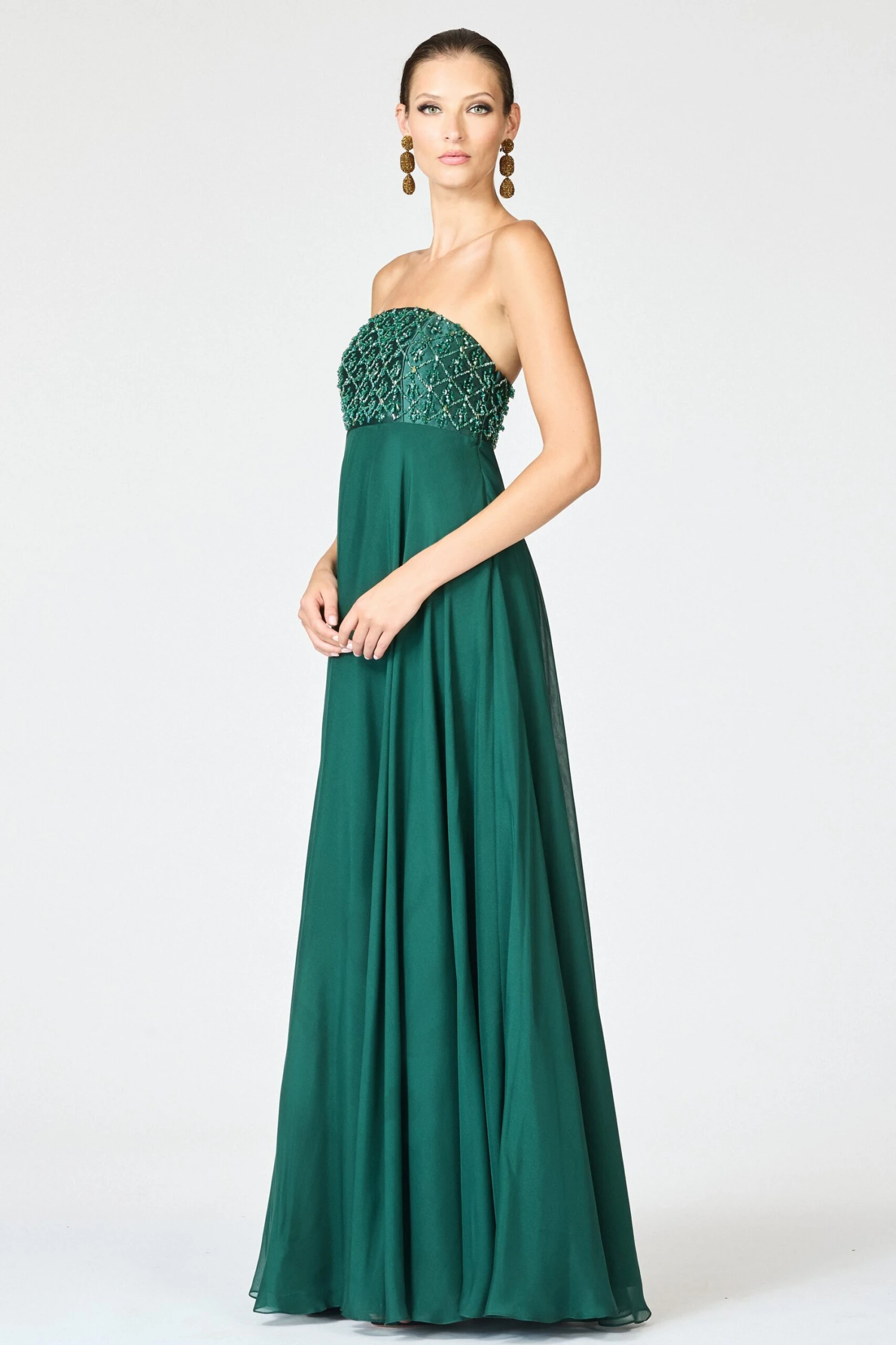 EMBELLISHED MONACO GOWN - FOREST GREEN 5 EMBELLISHED MONACO GOWN - FOREST GREEN - Image 5