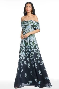 KENNEDY GOWN - NAVY DEGRADE FLORALS