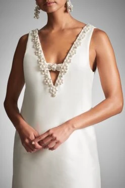 Sylvie Dress - Off White -SACHIN & BABI Clothes SYLVIEDRESS IVORY DETAILS