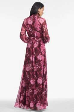 VERA GOWN - RASPBERRY FLORIBUNDA 5 VERA GOWN - RASPBERRY FLORIBUNDA -SACHIN & BABI Clothes T252G59 678 4