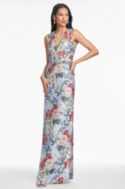 ADELLYN GOWN - POWDER BLUE BOUQUET 6 ADELLYN GOWN - POWDER BLUE BOUQUET -SACHIN & BABI Clothes T252G66 067 2