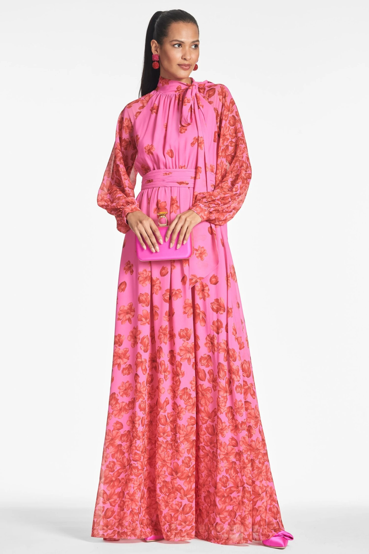 Vera Gown - Rose/Vermillion 1 Vera Gown - Rose/Vermillion