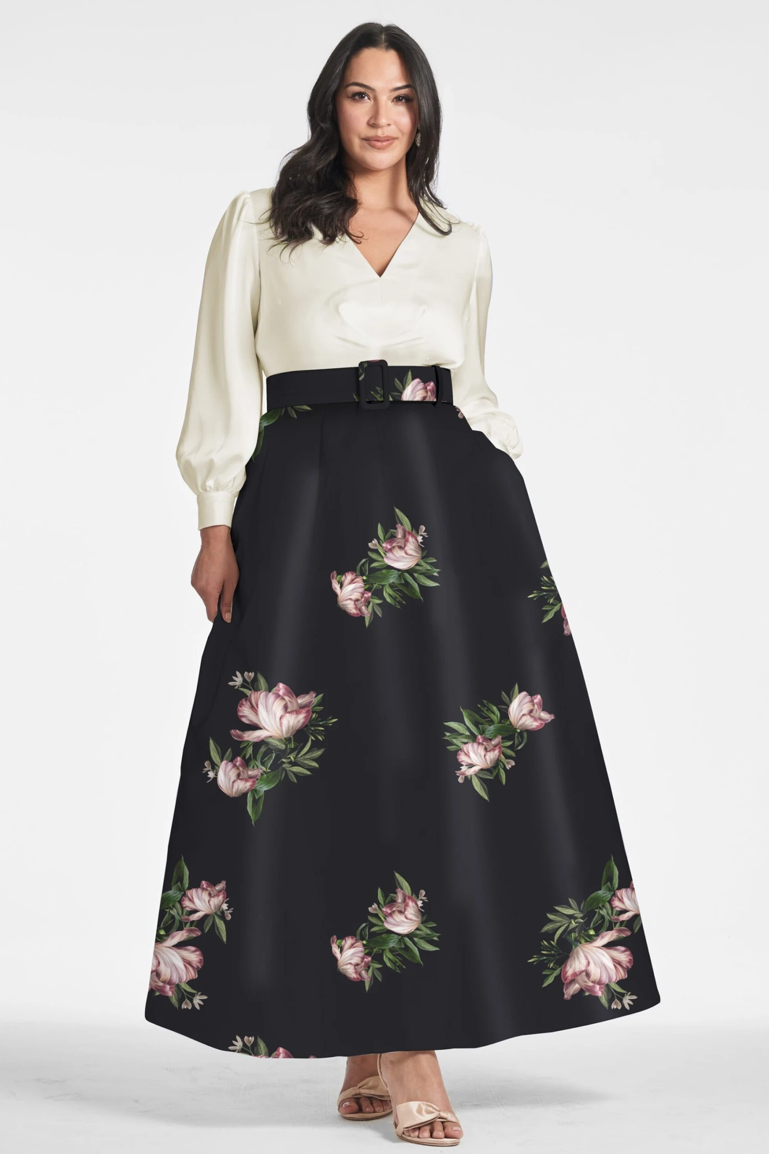 Zoe Gown - Ivory/Noir Blossom 5 Zoe Gown - Ivory/Noir Blossom - Image 5