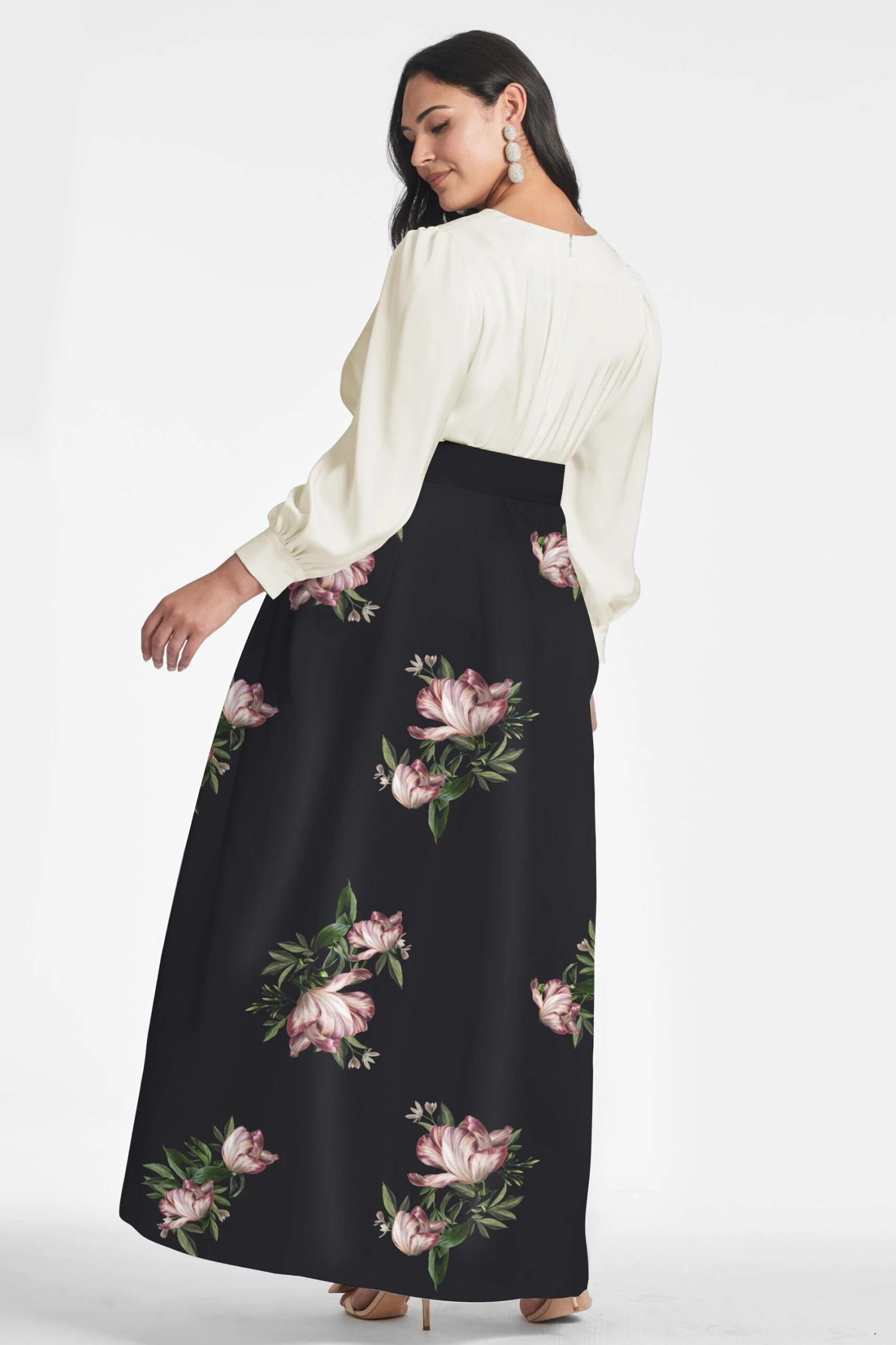 Zoe Gown - Ivory/Noir Blossom 7 Zoe Gown - Ivory/Noir Blossom - Image 7