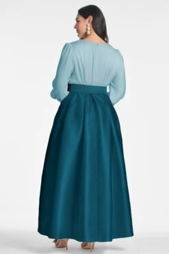 Zoe Gown - Seaglass/Deep Teal -SACHIN & BABI Clothes ZOEGOWN SEAGLASSDEEPTEAL BACK1