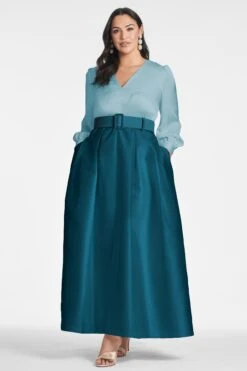 Zoe Gown - Seaglass/Deep Teal -SACHIN & BABI Clothes ZOEGOWN SEAGLASSDEEPTEAL FRONT2