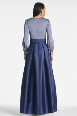 Zoe Gown - Cool Grey/Night Sky 10 Zoe Gown - Cool Grey/Night Sky -SACHIN & BABI Clothes ZOEGOWN COOLGREYNIGHTSKY BACK