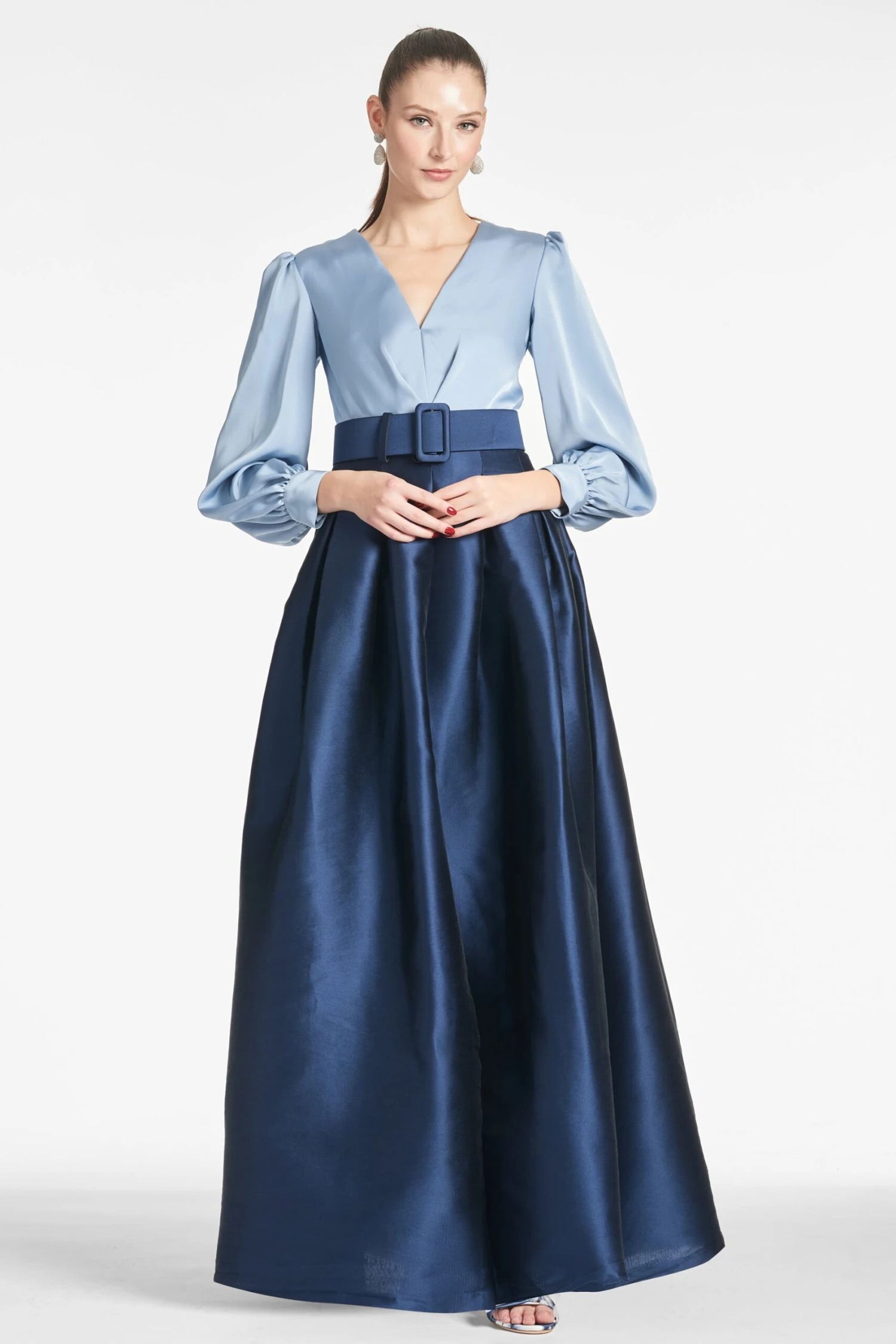 Zoe Gown - Slate/Navy 1 Zoe Gown - Slate/Navy